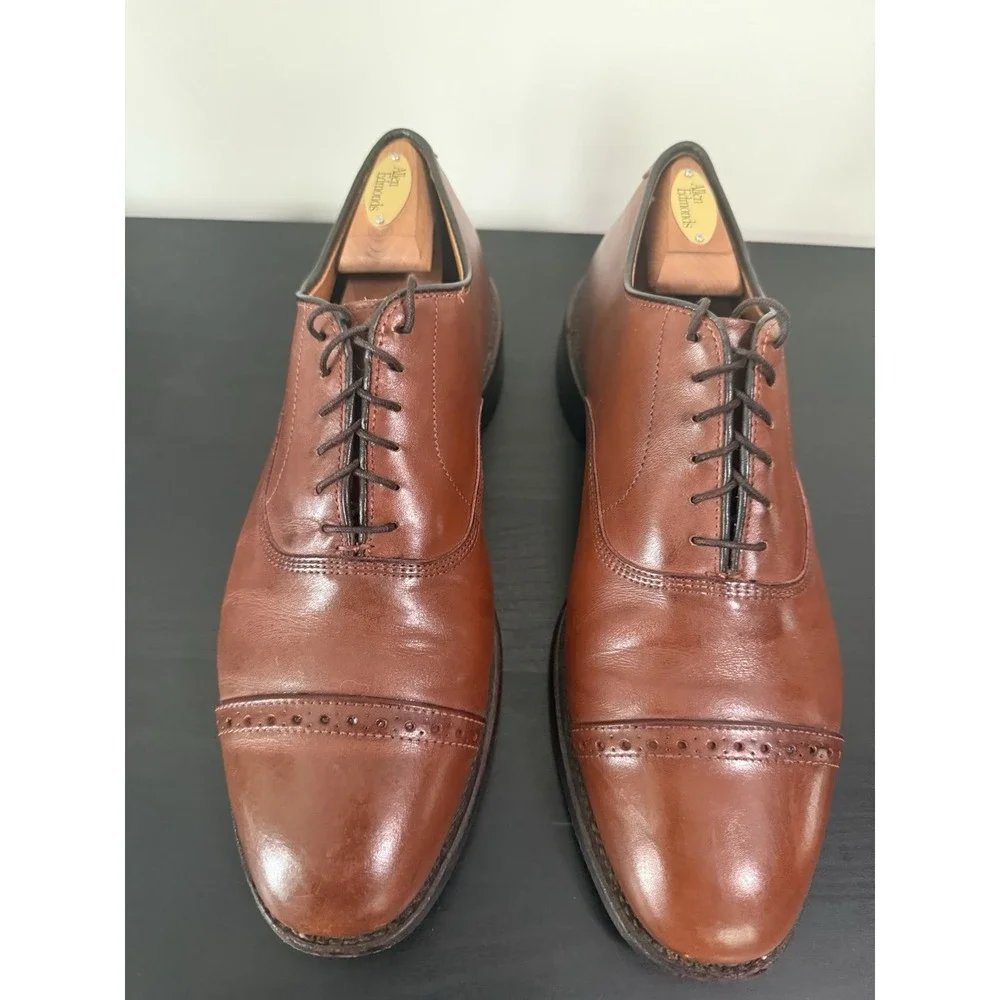Vintage Allen Edmonds Wayland Cap Toe Oxford Shoes 10 B USA w/ Trees & Box